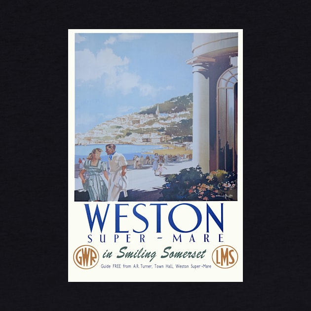 Vintage GWR travel poster advert for Weston Super - Mare by Random Railways